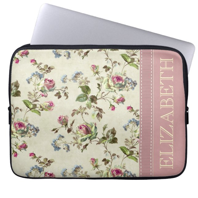Hoesje  Floral Name Laptop Sleeve (Voorkant)