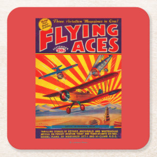 Hoesje Flying Aces Magazine Vierkante Kartonnen Onderzetter