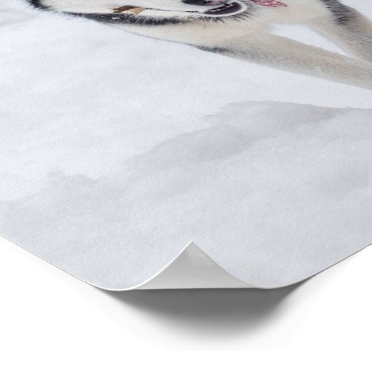 Hoesje in de sneeuw poster (Hoek)