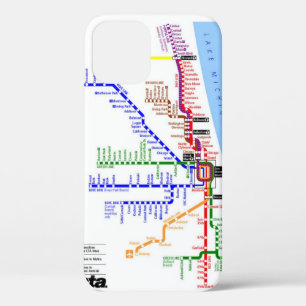 Hoesje-Mate-Hoesje van de metro van Chicago iPhone 12 Hoesje