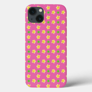 Hoesje-Mate iPad Case: Primroses op Deep Pink iPhone 13 Hoesje