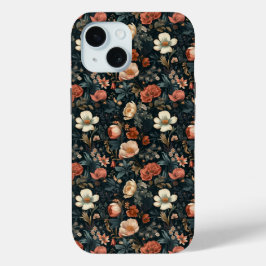 Hoesje-Mate Stoere Apple iPhone 15 Hoesje, Bloemen