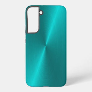 Hoesje met een blauwe glanzende faux metaal samsung galaxy hoesje