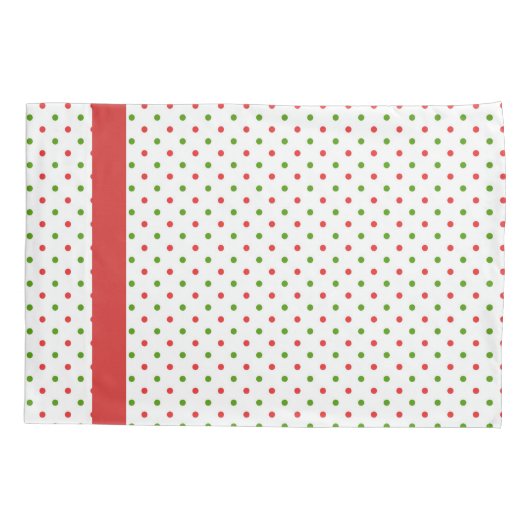 Hoesje met rode en groene poka Dot met kerstmis Kussensloop (Achterkant)