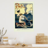 Hoesje met zeemeerminnen Poster (Keuken)