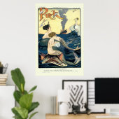 Hoesje met zeemeerminnen Poster (Thuiskantoor)