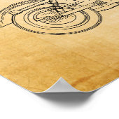 Hoesje motorfiets - Oude boekpagina Poster (Hoek)