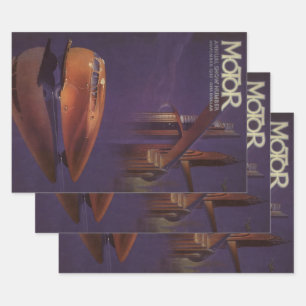  Hoesje motormagazijn, Futuristic City Car Inpakpapier Vel