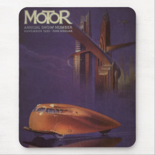  Hoesje motormagazijn, Futuristic City Car Muismat