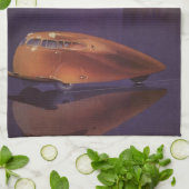  Hoesje motormagazijn, Futuristic City Car Theedoek (Gevouwen)