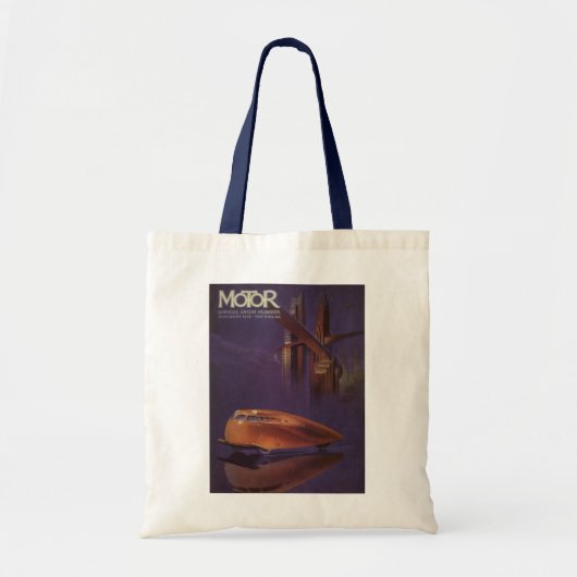  Hoesje motormagazijn, Futuristic City Car Tote Bag (Voorkant)