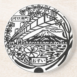 Hoesje Mount Fuji en Kawaguchiko Japan Zandsteen Onderzetter