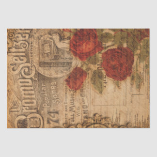 Hoesje muziek en Roos Shabby Chic Decoupage Tissuepapier