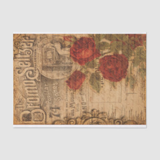 Hoesje muziek en Roos Shabby Chic Decoupage Tissuepapier