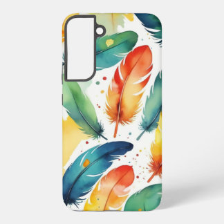 Hoesje ontwerp waterverf veren samsung galaxy hoesje