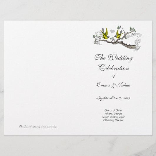 Hoesje  programma voor vogelgeel en grijs (Voorkant)