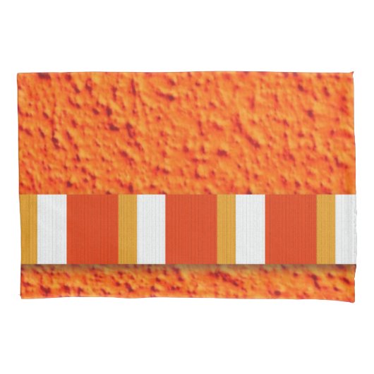 Hoesje Sinaasappel en witte streep Kussensloop (Voorkant)