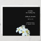 Hoesje Tropical Flowers Black Wedding Program (Voorkant / Achterkant)