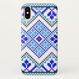Hoesje van het Oekraïense blauwe geo Embroidery iP