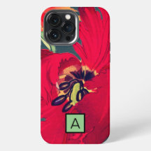 HOESJE VOOR IPHONE JAPANSE PAPAVER AANGEPASTE INIT