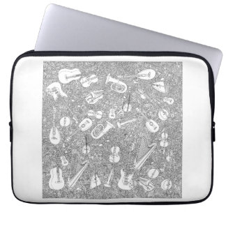 Hoesje voor muziekinstrumentele doodle laptop sleeve