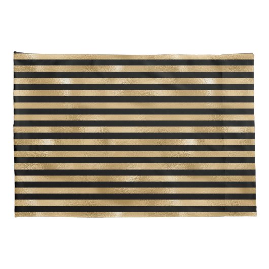 Hoesjes met zwarte en gouden strips kussensloop (Achterkant-Rechts)