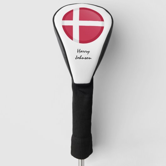 Hoesjes van Deense vlaggen en golfclubs met monogr Golfheadcover (Voorkant)