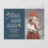 Hoesten van Holly Kerstfotofeestdag Feestdagenkaart (Voorkant)