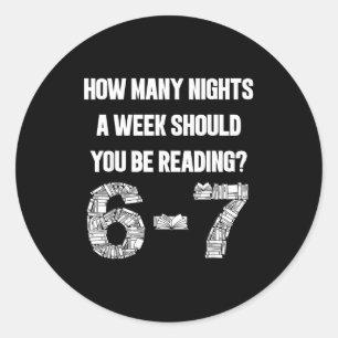 Hoeveel avonden per week lezen 6-7 67 leraar leerl ronde sticker
