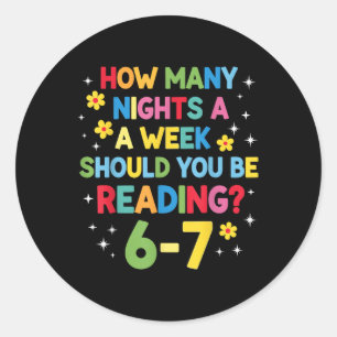 Hoeveel avonden per week moet je 6-7 B lezen Ronde Sticker
