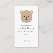 Hoeveel Beren in de pot - Beer gezicht Informatiekaartje (Voorkant)