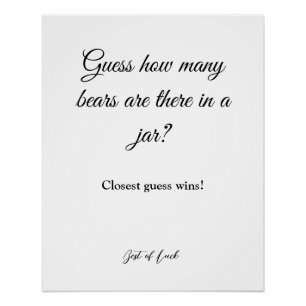 hoeveel beren zitten er in een pot baby shower spe perfect poster