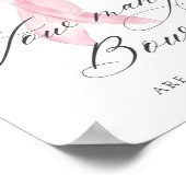 Hoeveel Bogen Bloemen Roze Bow Baby shower Poster (Hoek)