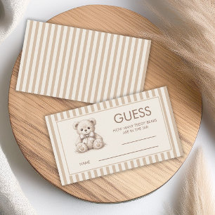 Hoeveel bruine teddyberen met strepen babyshowersp visitekaartje