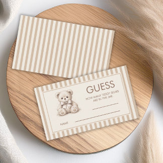 Hoeveel bruine teddyberen met strepen babyshowersp visitekaartje