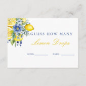 Hoeveel Citroen Drops Bruiloft Feest Spelkaart Informatiekaartje (Voorkant)