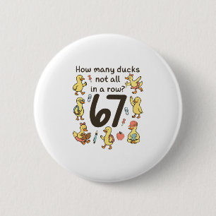 Hoeveel eenden niet allemaal op een rij Funny 67 e Ronde Button 5,7 Cm
