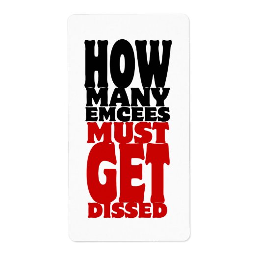 Hoeveel Emcee's moeten er gekust worden Etiket (Voorkant)