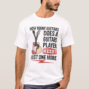 Hoeveel gitaren geven mannen gitaarspelers Musi T-shirt