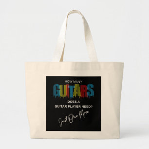 Hoeveel gitaren heeft een gitaarspeler enkel nodig grote tote bag
