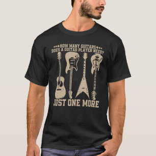 Hoeveel gitaren heeft een gitaarspeler Guitari nod T-shirt