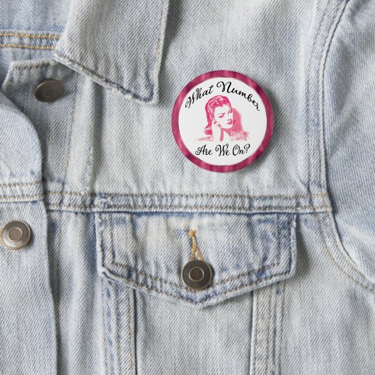 hoeveel hebben we ? Pink Funny Bunco Button (In situ)