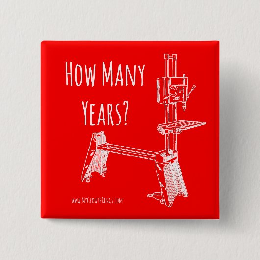 "Hoeveel jaren?" MyGrowthRings Square Button (Voorkant)