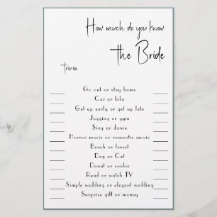 Hoeveel kent u de Bride Trivia Flyer? Flyer