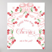 Hoeveel kersen in de pot roze boog Baby shower Poster (Voorkant)