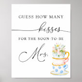Hoeveel Kisses voor de Binnenkort Mrs Sign Poster (Voorkant)