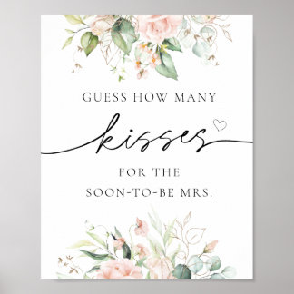 Hoeveel Kisses voor de Binnenkort Mrs Sign Poster