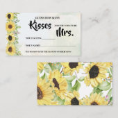 Hoeveel Kisses voor Mrs Sunflower Shower Game Card Plaatskaartje (Voorkant / Achterkant)