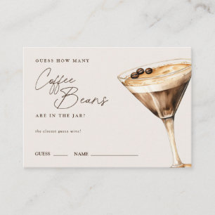 Hoeveel koffiebonen Espresso Martini douche Informatiekaartje