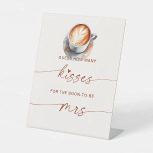 Hoeveel Kusjes Bruiloft Coffee Game Bord Reclamebord Met Voetstuk